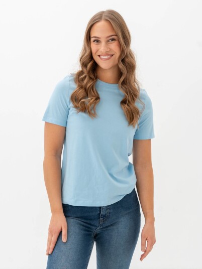 Vero Moda Paulina Short Sleeve T-Shirt Blå XS