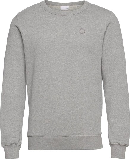Knowledge Cotton Apparel Erik Basic Badge Sweat Gots/Vegan Grey XS