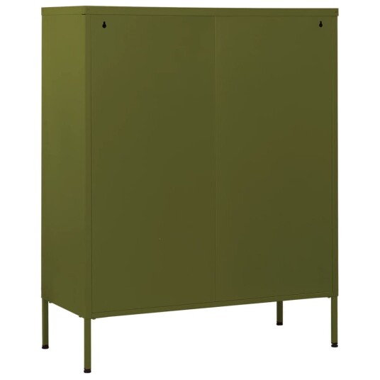 vidaXL Kommode olivengrønn 80x35x101,5 cm stål