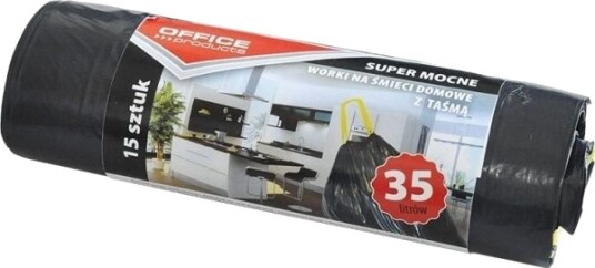 Søppelsekker Til Husholdning Office Products Super Sterke Ldpe 35 L 15 Stk Svarte