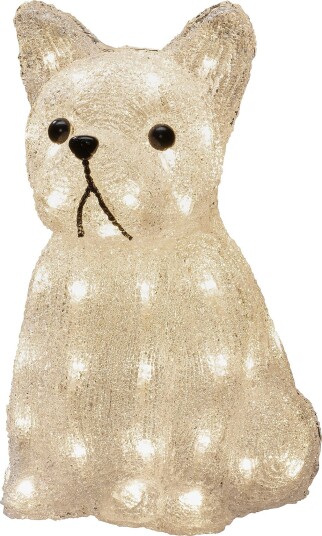 Konstsmide - Akrylfigur av sittende hund, 33 cm, LED - Hvit