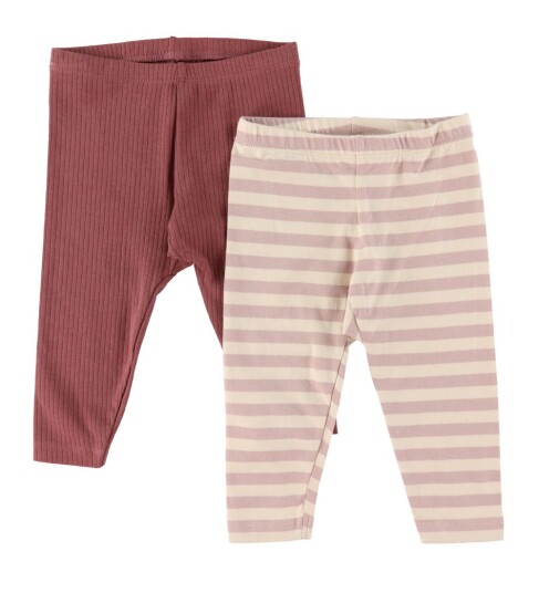 Minymo Leggings 2-pakning fiolett is
