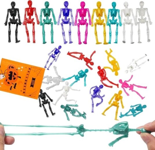 Halloween Elastiske Skjelettleker 10 stk