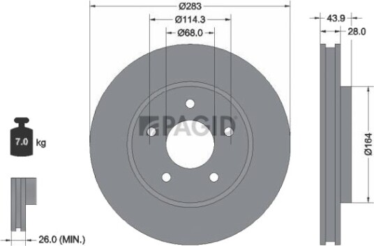 PAGID 55801NC Bremseskive PAGID 55801NC Bremseskive