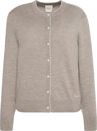 Calvin Klein Merino Blend Cardigan OATMEAL MELANGE M Calvin Klein Merino Blend Cardigan OATMEAL MELANGE M