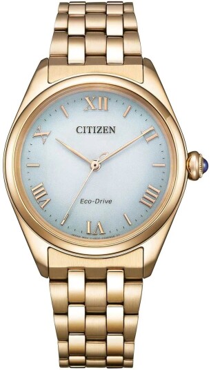 Citizen Dameklokke EM1143 81X Eco Drive Blå/Gulltonet stål Ø33 mm