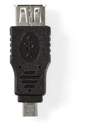 Nedis USB Mikro-B Adapter | USB 2.0 | USB Micro-B Han | USB-A Hun | 480 Mbps | Nikkel belagt | PVC | Sort | Blister
