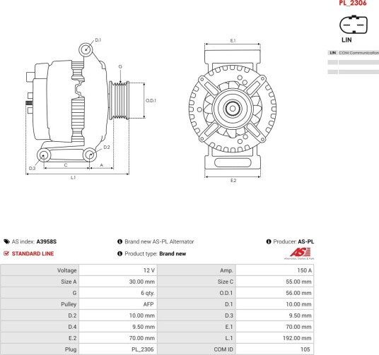 AS-PL A3958S Dynamo AS-PL A3958S Dynamo