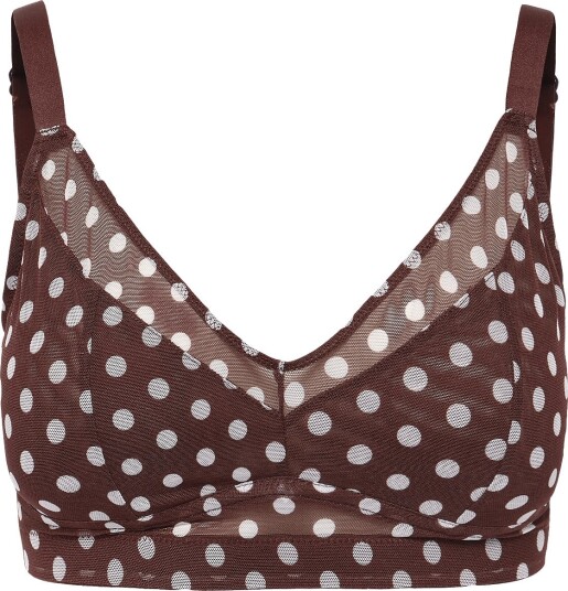 Understatement Underwear Mesh Support Bra   BROWN DOT   3XL