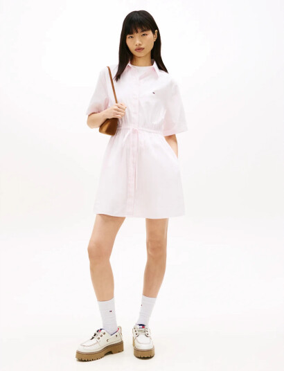 Tommy Jeans Tjw Mini Stripe Shirt Dress Pink L Tommy Jeans Tjw Mini Stripe Shirt Dress Pink L