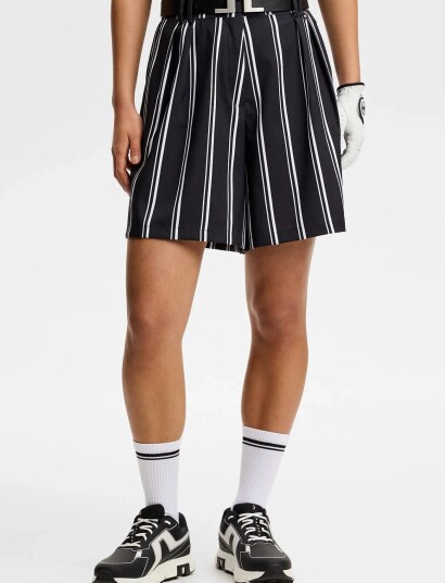 J. Lindeberg 30Y Carmen Striped Long Shorts Black 29