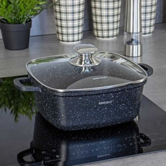 King Hoff Marmorerte Gryte "Kinghoff" 4,4 L Svart