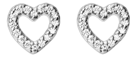 Muli Collection Zirconia Heart Studs Silver