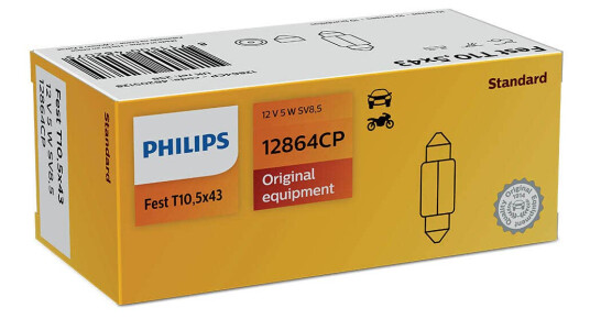 Philips pære T10,5x43 5W Festoon 10 pakning