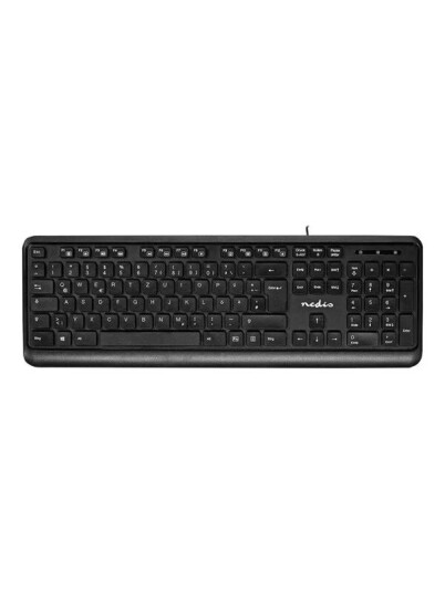 Nedis keyboard QWERTZ German black Tastatur Tysk Svart