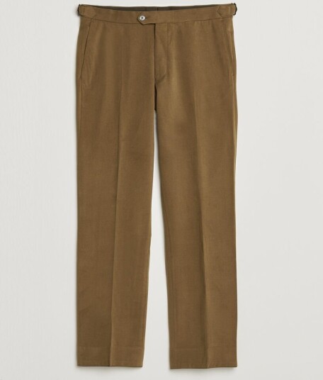 Oscar Jacobson Dandy Brushed Cotton Trousers Camel