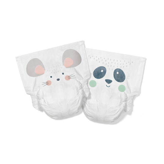 Kit & Kin Ekologiska Blöjor Stl 2: 4 8 kg 38 st Storlek 2 – Mus & Panda 4 8 kg