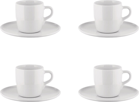 Alessi Set Of A Mocha Cup With A Saucer In White Porcelain - White - H:7.4CM