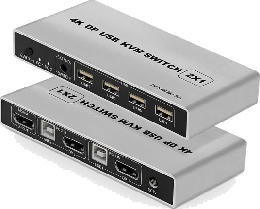 Nördic KVM-switch 2 PC DisplayPort 1.2 4K@60Hz 4xUSB-A HDCP 2.2 Nördic KVM-switch 2 PC DisplayPort 1.2 4K@60Hz 4xUSB-A HDCP 2.2