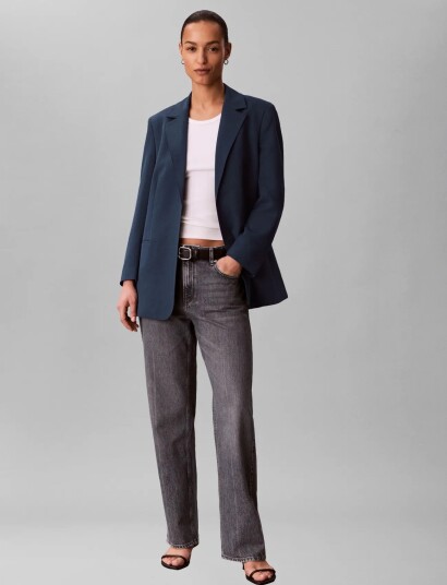 Calvin Klein Casual Twill Belted Blazer Navy 36