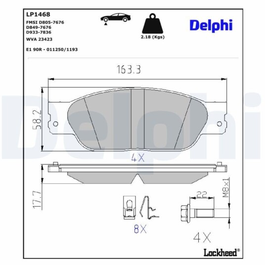 Bremseklosser DELPHI LP1468 Bremseklosser DELPHI LP1468