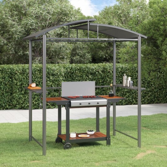 vidaXL Grilltelt med sidehyller antrasitt 210x114x230 cm stål vidaXL Grilltelt med sidehyller antrasitt 210x114x230 cm stål