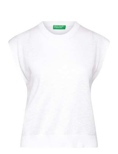 United Colors of Benetton Sleeveless Sweater   White   S