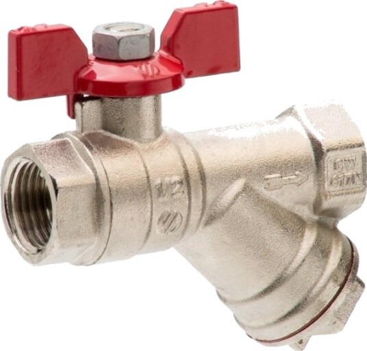 Arco Kuleventil Med Skrått Filter 1/2 Med Sommerfugl Pn30 Sena Arco Kuleventil Med Skrått Filter 1/2 Med Sommerfugl Pn30 Sena