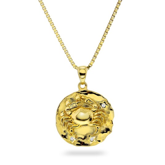 Pan Jewelry, Smykke i 925 forgylt sølv med zirkonia og Krepsen