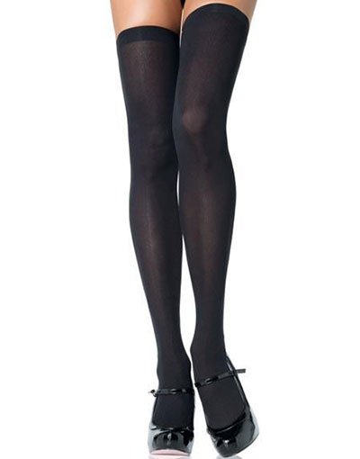 Ensfargede Svarte Strømper Plus Size Ensfargede Svarte Strømper Plus Size