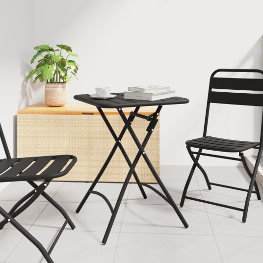  Sammenleggbar Hagebord - Antrasitt - 55x55x73 cm Stål