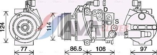 AVA COOLING SYSTEMS KAK285 AC-kompressor