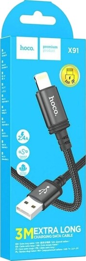 Usb-Kabel Hoco Usb-A Til Lightning 3 M Svart