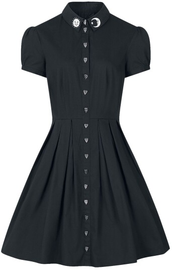 Hell Bunny Goth Middellang kjole Samara kjole XS til XL Damer svart
