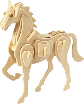 Diverse 3D-konstruksjonsfigur hest størrelse 18x4.5x16 cm 1 stk