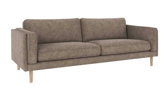 Rowico Home Braden 3 seters sofa Mørk beige Anna 6 Hvitpigmentert eikben
