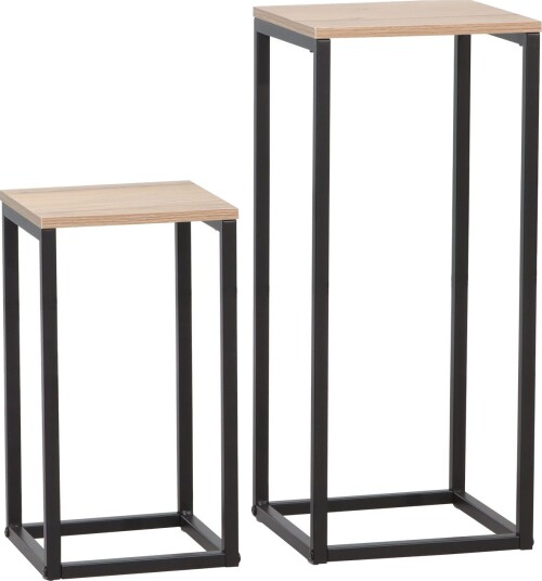 Sidebord HOME4YOU Hannes 2 stk sett 26x26x60 cm 22x22x40 cm Rustikk melamin - rustikk melamin
