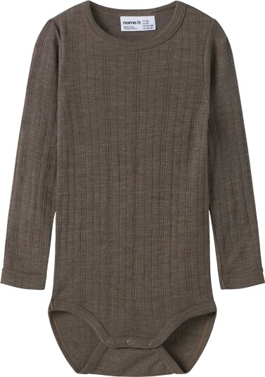 Name It Nmmwang Wool Needle Ls Body Solid Brown 98