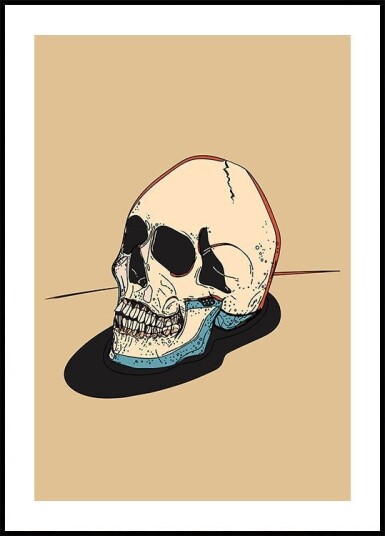 Skull Illustration On A Beige Background Poster Plakat / 30x40cm Skull Illustration On A Beige Background Poster Plakat / 30x40cm