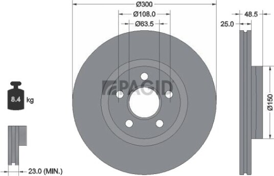PAGID 56260NC Bremseskive