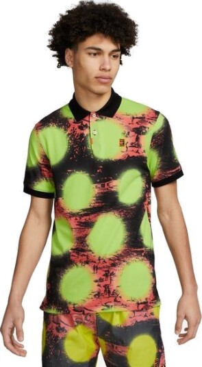 Nike Polo Dri Fit Printed Slim Padel  og tennispique herre XL