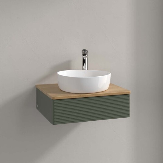 Villeroy & Boch  Antao Servantskap med 1 skuff 60x50x19 cm m/lys Grønn Matt/Eik