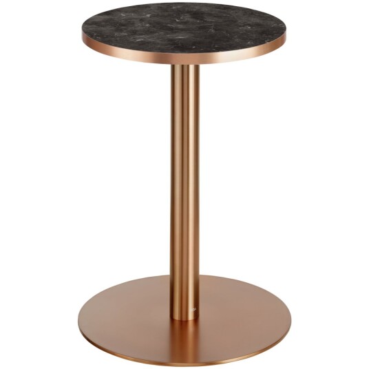 VEGA Sidebord Marvani med bordben i rustfritt stål kobberfarget; 46.5x50 cm HxØ; Bordplate Kobber/Marmorert/Svart Ramme Kobber; Rund VEGA Sidebord Marvani med bordben i rustfritt stål kobberfarget; 46.5x50 cm HxØ; Bordplate Kobber/Marmorert/Svart Ramme Kobber; Rund