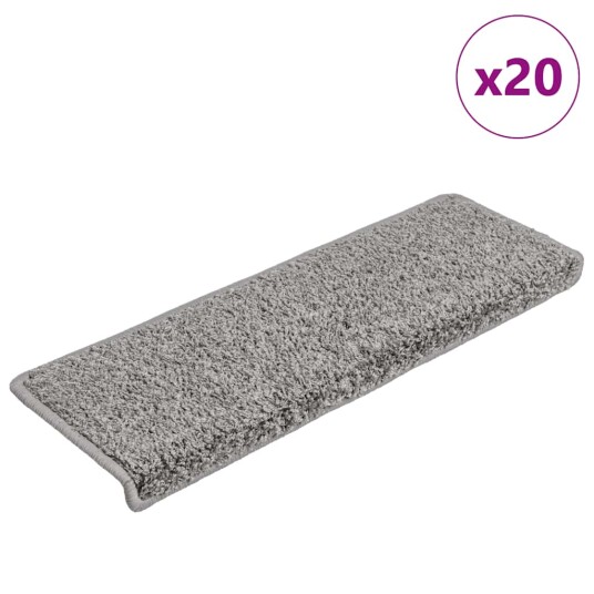 Trappematter 20 stk 65x21x4 cm grå rektangulær kant Trappematter 20 stk 65x21x4 cm grå rektangulær kant