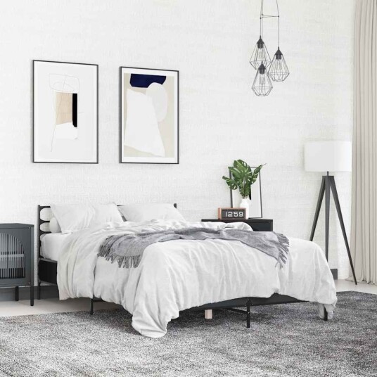  Sengeramme svart 120x200 cm konstruert tre og metall 8721102613333