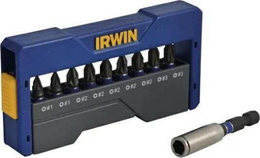 Irwin Impact Bits Set.10 Stk.+Pz Håndtak Irwin Impact Bits Set.10 Stk.+Pz Håndtak