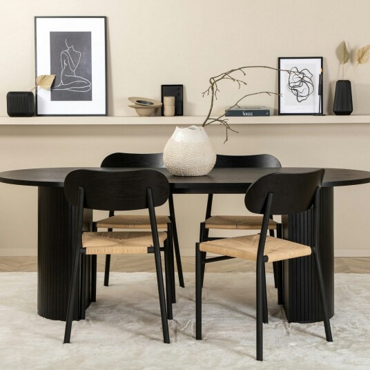 Spisegruppe Venture Home Bianca Oval med 4stk Polly Stoler