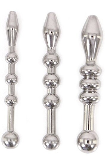 Urethral Trainer Kit 3 Solid Beads Penisplugs Urethral Trainer Kit 3 Solid Beads Penisplugs