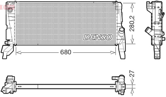 Radiator, motorkjøling DENSO DRM05074 Radiator, motorkjøling DENSO DRM05074
