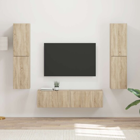 TV benksett 6 pcs Sonoma eik Konstruert tre